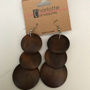 NWT Wood Dangle Earnings